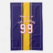 Personalized Sports Towel | Custom Football Player Theedoek (Verticaal)