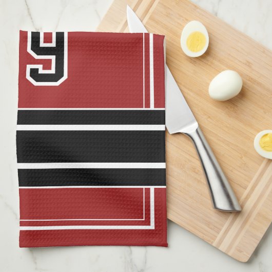 Personalized Sports Towel | Custom Football Player Theedoek (Quarter Fold)