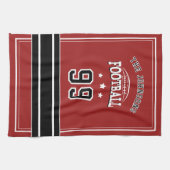 Personalized Sports Towel | Custom Football Player Theedoek (Horizontaal)