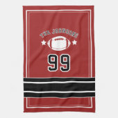 Personalized Sports Towel | Custom Football Player Theedoek (Verticaal)