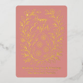 Personalized Spring Easter Egg Gold Floral Folie Feestdagenkaart (Voorkant)