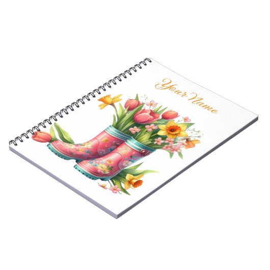 Personalized Spring Floral Spiral Notebook Notitieboek (Linkerzijde)