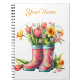 Personalized Spring Floral Spiral Notebook Notitieboek (Voorkant)