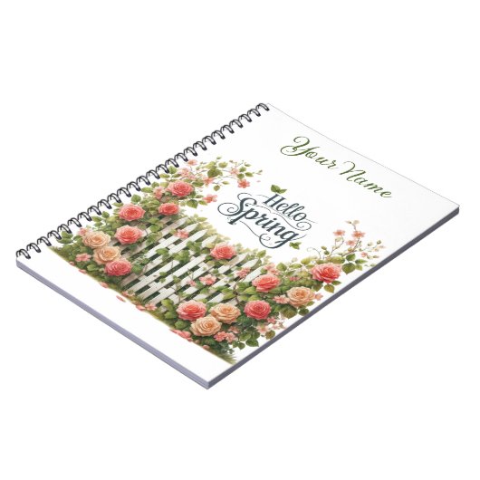 Personalized Spring Floral Spiral Notebook Notitieboek (Linkerzijde)