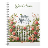 Personalized Spring Floral Spiral Notebook Notitieboek (Voorkant)