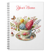 Personalized Spring Floral Spiral Notebook – Notitieboek (Voorkant)