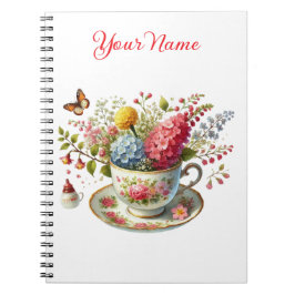 Personalized Spring Floral Spiral Notebook – Notitieboek