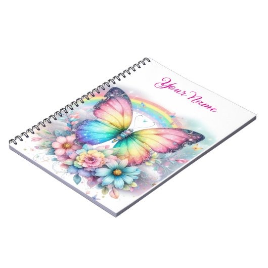 Personalized Spring Floral Spiral Notebook Notitieboek (Linkerzijde)