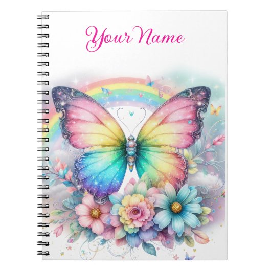 Personalized Spring Floral Spiral Notebook Notitieboek (Voorkant)