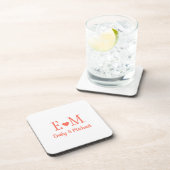 Personalized Square Coaster with Initials and Hear Bier Onderzetter (Rechterzijde)