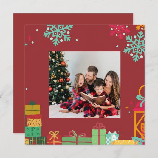 Personalized Square Holiday Card (Voorkant / Achterkant)