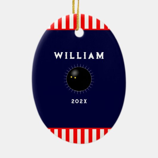 Personalized Squash Sports Keramisch Ornament (Achterkant)