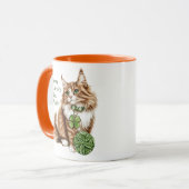 Personalized St. Patrick’s Day Long-Haired Cat Mug Mok (Voorkant links)