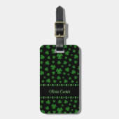 Personalized St. Patrick’s Day Shamrock on Black Bagagelabel (Voorkant verticaal)