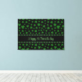 Personalized St. Patrick’s Day Shamrock on Black Canvas Afdruk (Insitu (Houten vloer))