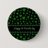 Personalized St. Patrick’s Day Shamrock on Black Ronde Button 5,7 Cm (Voorkant)