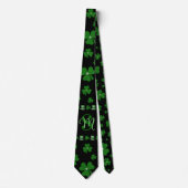 Personalized St. Patrick’s Day Shamrock on Black Stropdas (Voorkant)