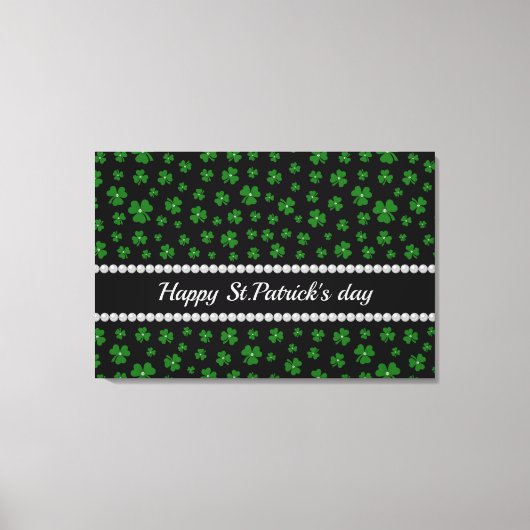 Personalized St. Patrick’s Day Shamrock with Pearl Canvas Afdruk (Voorkant)