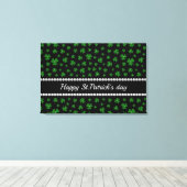 Personalized St. Patrick’s Day Shamrock with Pearl Canvas Afdruk (Insitu (Houten vloer))