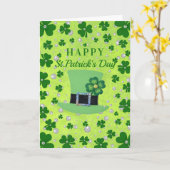 Personalized St. Patrick’s Day Shamrock with Pearl Kaart (Gele Bloem)
