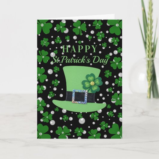 Personalized St. Patrick’s Day Shamrock with Pearl Kaart (Voorkant)