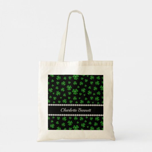Personalized St. Patrick’s Day Shamrock with Pearl Tote Bag (Achterkant)