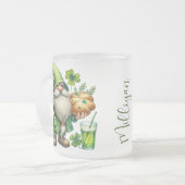 Personalized St. Patrick's Day Frosted Glass Mug Matglas Koffiemok (Voorkant links)