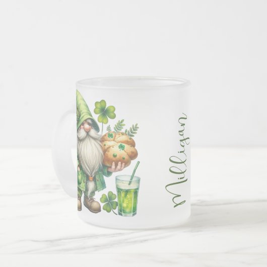 Personalized St. Patrick's Day Frosted Glass Mug Matglas Koffiemok (Voorkant links)