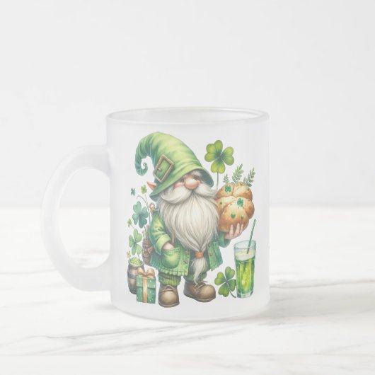 Personalized St. Patrick's Day Frosted Glass Mug Matglas Koffiemok (Links)