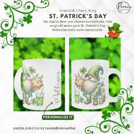 Personalized St. Patrick's Day Frosted Glass Mug Matglas Koffiemok