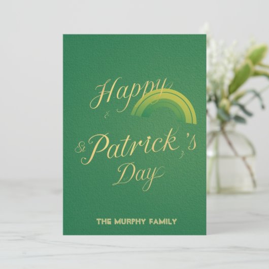 Personalized St Patrick's Day Holiday Card Feestdagenkaart (Staand voorkant)