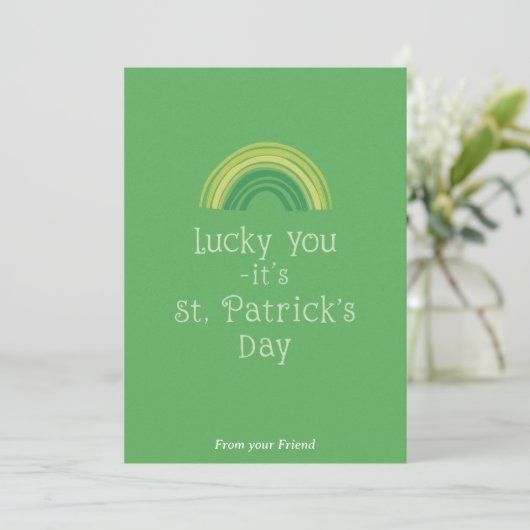 Personalized St Patrick's Day Holiday Card Feestdagenkaart (Staand voorkant)