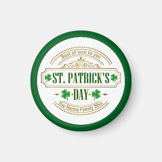 Personalized St. Patrick's Day I Luck of the Irish Magneet (Voorkant)
