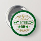Personalized St. Patrick's Day I Luck of the Irish Ronde Button 7,6 Cm (Voorkant /achterkant)