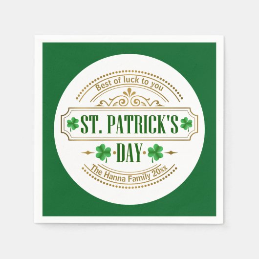 Personalized St. Patrick's Day I Luck of the Irish Servet (Voorkant)