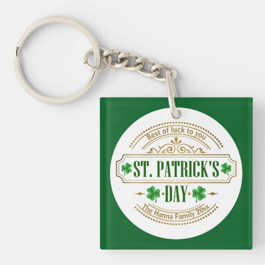 Personalized St. Patrick's Day I Luck of the Irish Sleutelhanger (voorkant)
