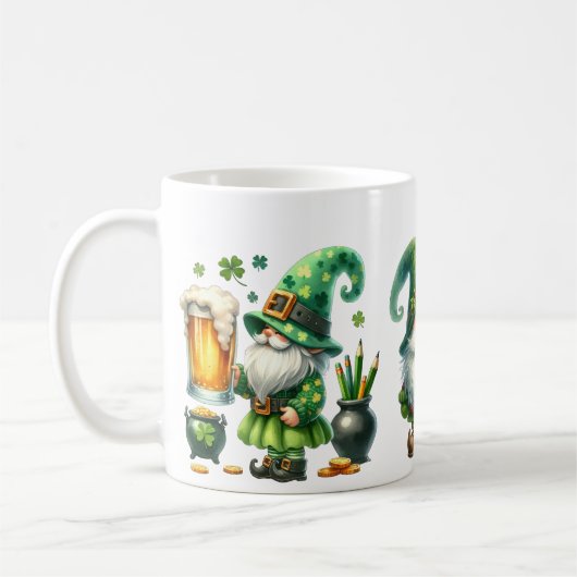 Personalized St. Patrick's Day Leprechauns Ceramic Koffiemok (Links)