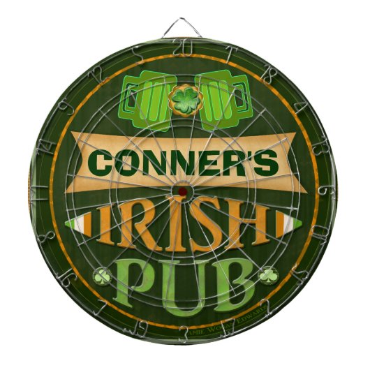 Personalized St. Patrick's Irish Pub Dart Board Dartbord (Voorkant)