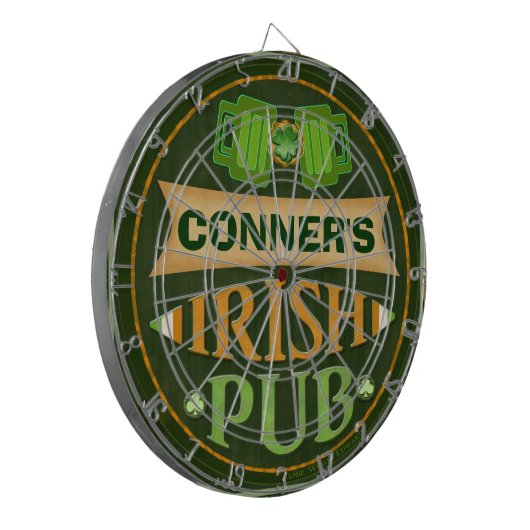 Personalized St. Patrick's Irish Pub Dart Board Dartbord (Voorkant Links)