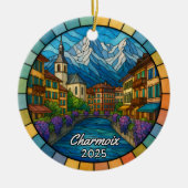 Personalized Stained Glass Charmoix Ornament (Voorkant)