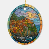 Personalized Stained Glass Cinque Terre Ornament (Links)