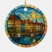 Personalized Stained Glass Copenhagen Ornament (Achterkant)