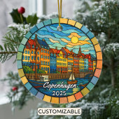 Personalized Stained Glass Copenhagen Ornament