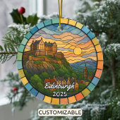 Personalized Stained Glass Edinburgh, Scotland Keramisch Ornament