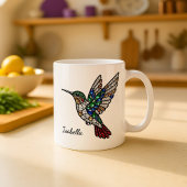 Personalized Stained Glass Hummingbird Coffee Cup Koffiemok