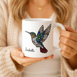 Personalized Stained Glass Hummingbird Coffee Cup Tweekleurige Koffiemok