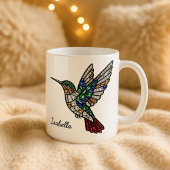 Personalized Stained Glass Hummingbird Coffee Cup  Tweekleurige Koffiemok