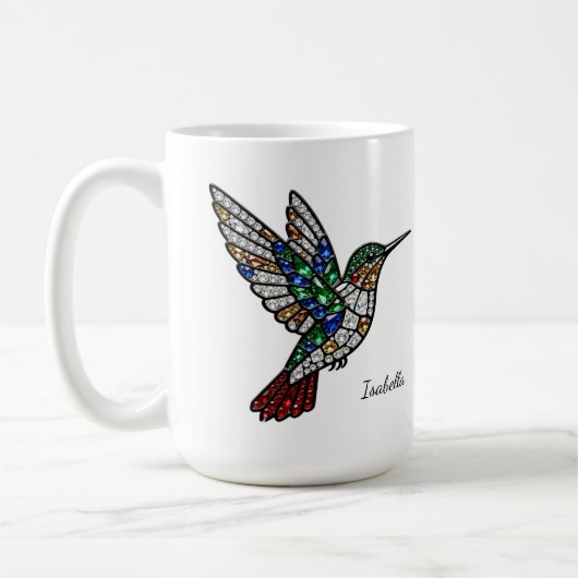Personalized Stained Glass Hummingbird Mug Koffiemok (Links)
