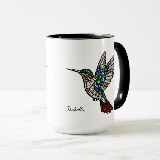 Personalized Stained Glass Hummingbird Mug Mok (Voorkant rechts)
