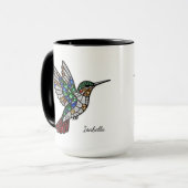 Personalized Stained Glass Hummingbird Mug Mok (Voorkant links)